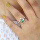 Grand Sonja 3 Ring Set,Bridal Ring Set,Emerald and Diamonds in Solid 14k Gold