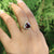 Vintage Garnet Diamonds Engagement Ring,January Birthstone Ring 14k Gold